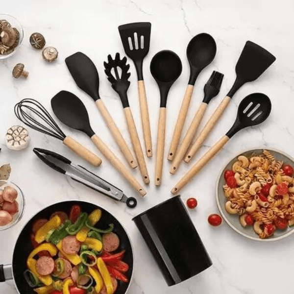 Conjunto ChefPrático - 12 Utensílios de Silicone Antiaderente