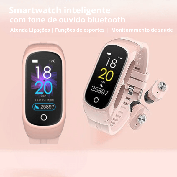 SmartFit – Smartwatch e Fones Bluetooth 2 em 1