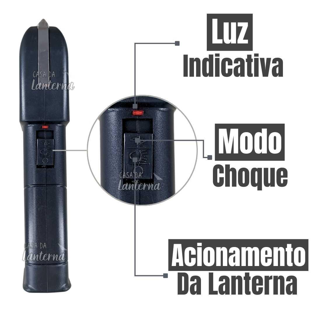 Máquina de Choque de Defesa Pessoal C/ Lanterna Led (G)