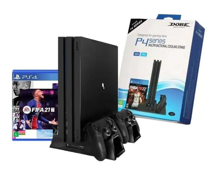 CoolDock PS4 – Base Vertical com Refrigeração e Carregamento