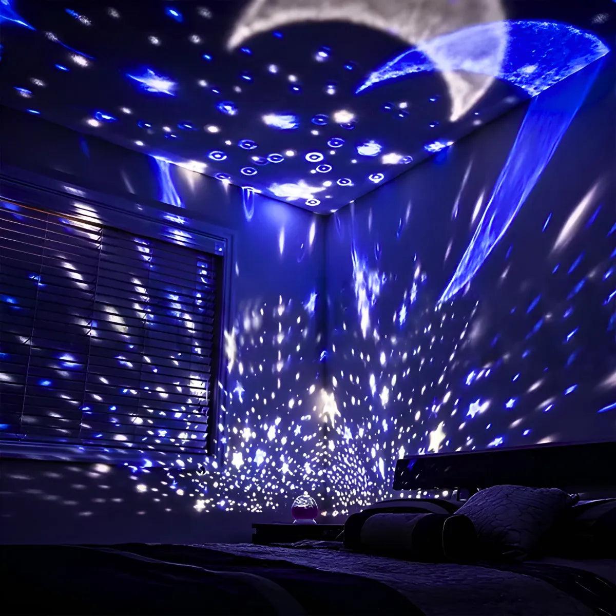 Luminária Projetor Estrelas 360º Abajur Star Master